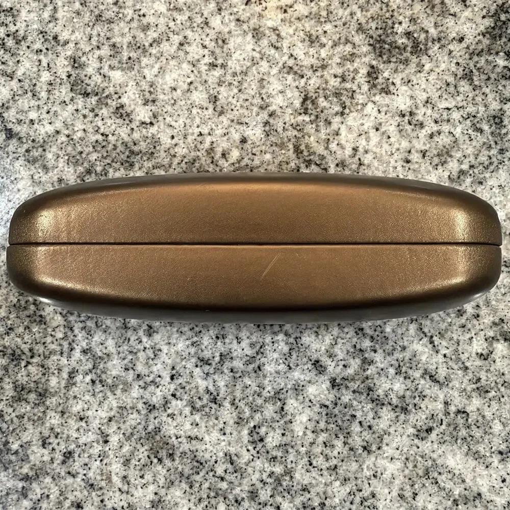 VINTAGE Y2K Gucci Sunglasses Hard/Clam Shell Bronze Metallic Case w Monogram Int